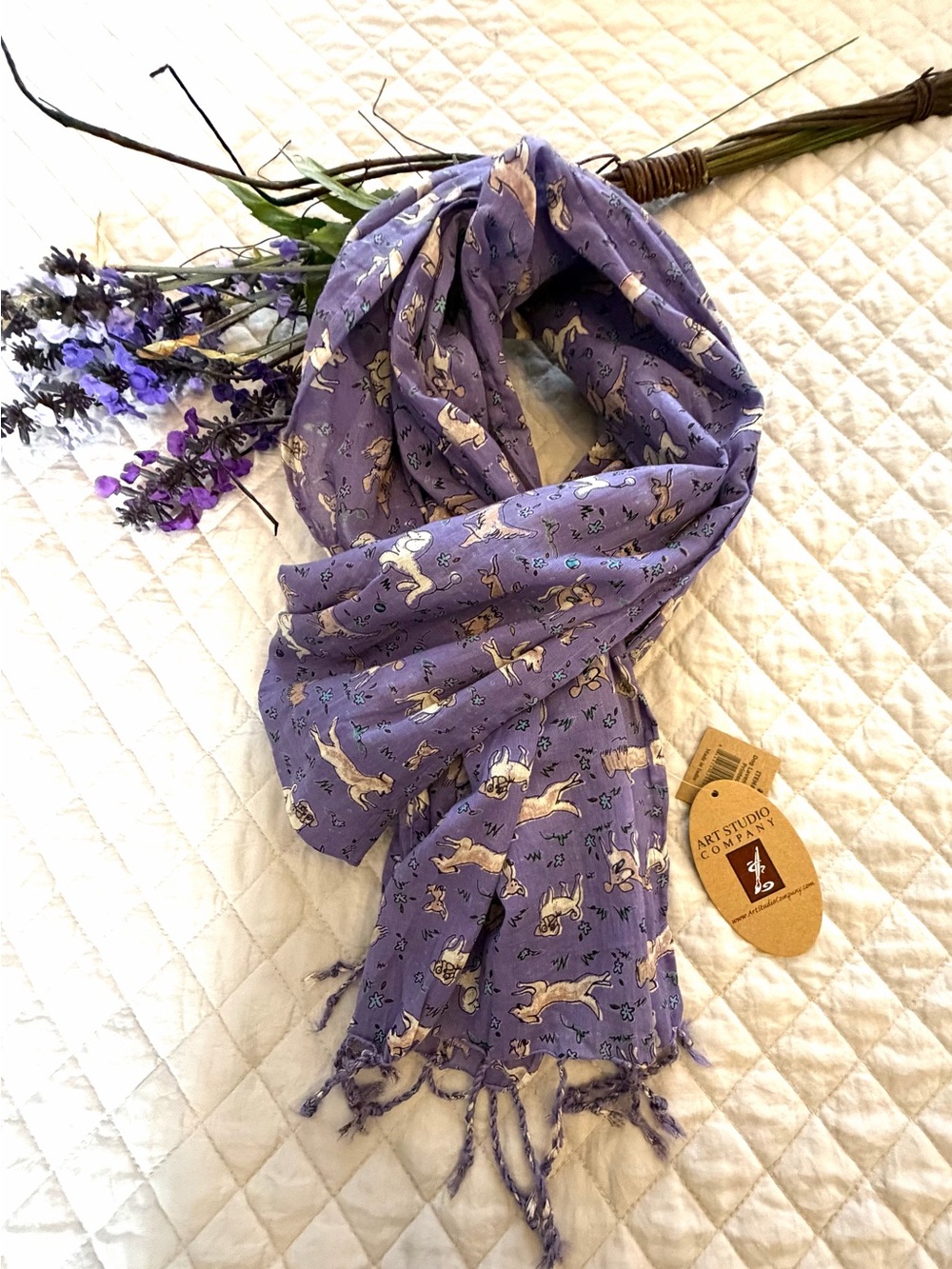 Art Studio Lavender Horse Print Scarf